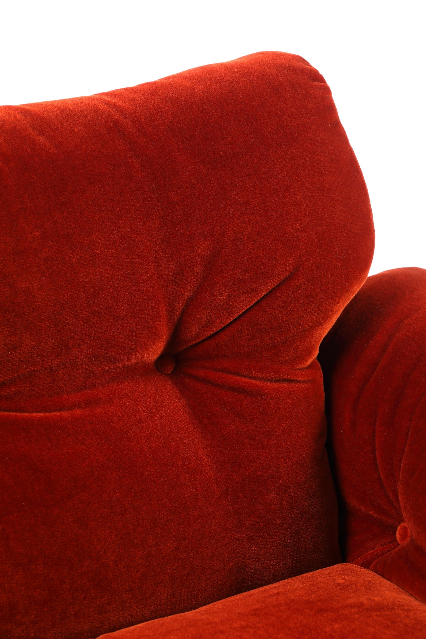Pair of armchairs from the 70s by Afra and Tobia Scarpa, Coronado model in rust velvet