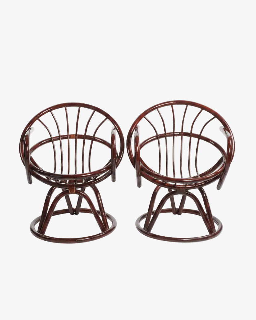 Pair of bamboo armchairs from the 70s