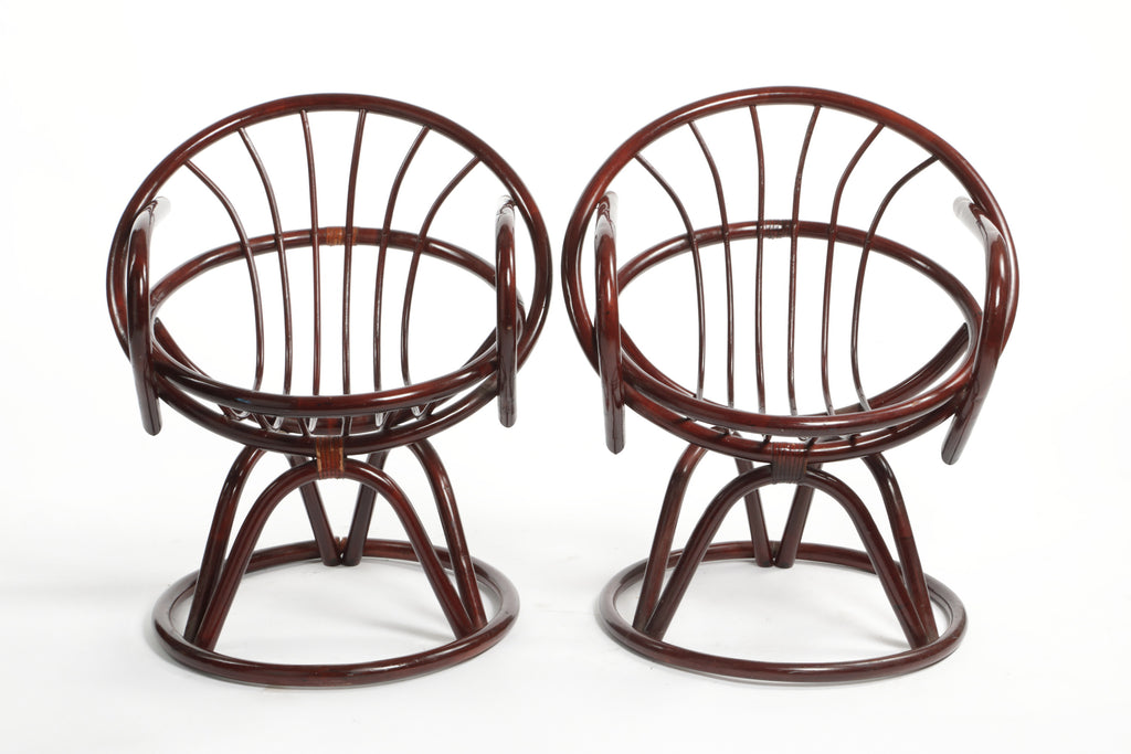 Pair of bamboo armchairs from the 70s