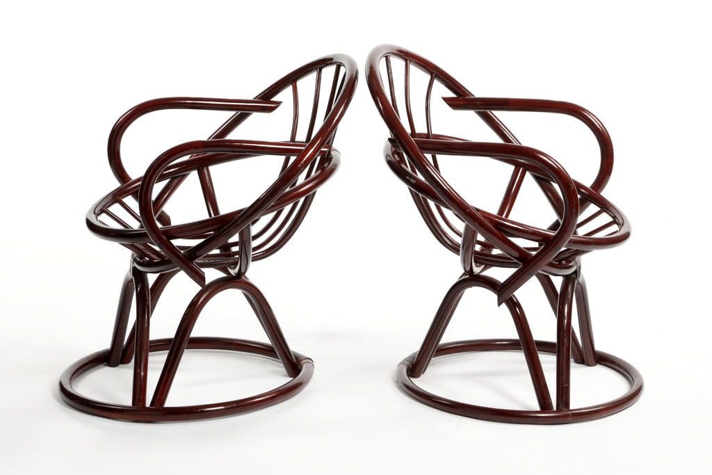 Pair of bamboo armchairs from the 70s
