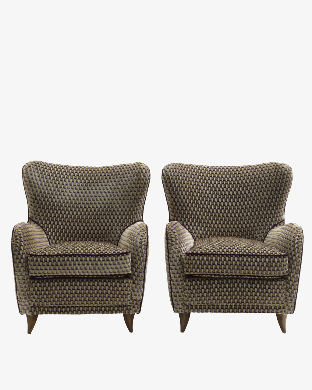 Pair of armchairs with cushions, 1960s, reinterpreted, Triplef