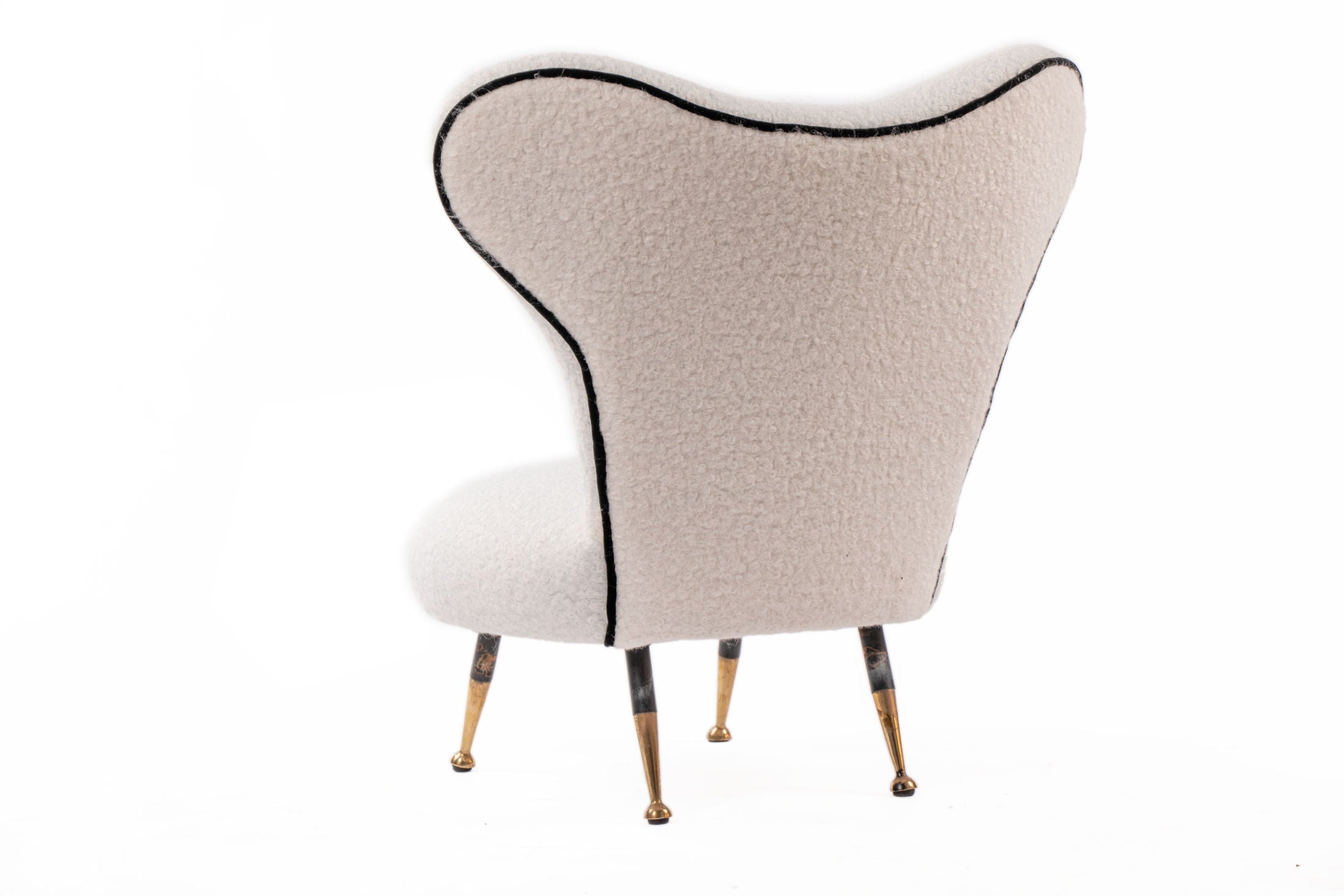 Coppia poltrone da camera bouclé bianco anni 60