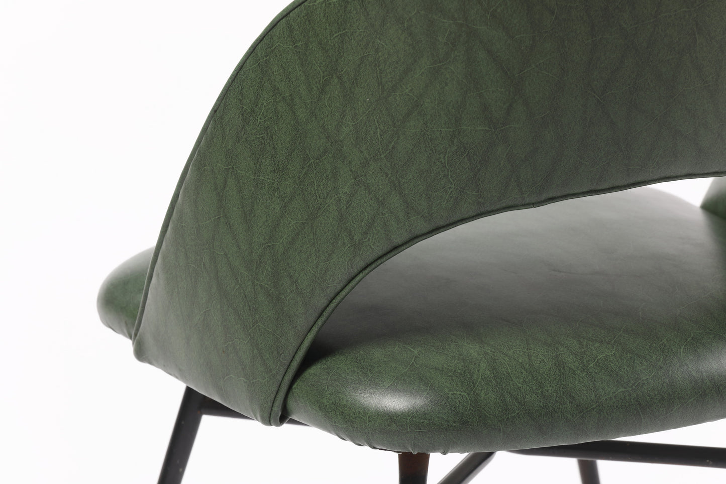 Pair of dark green skai armchairs from the 60s