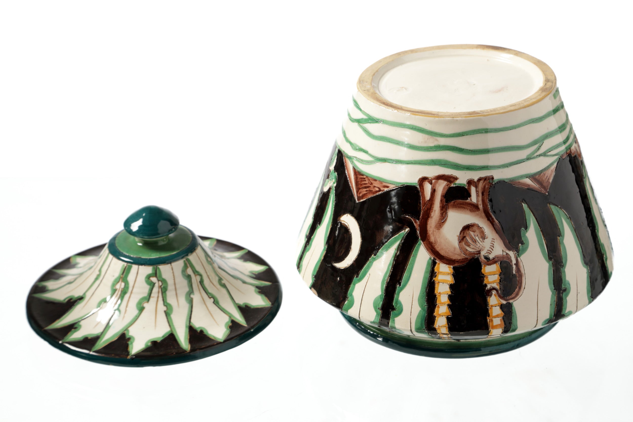 Pair of ceramic potiche from the 1950s