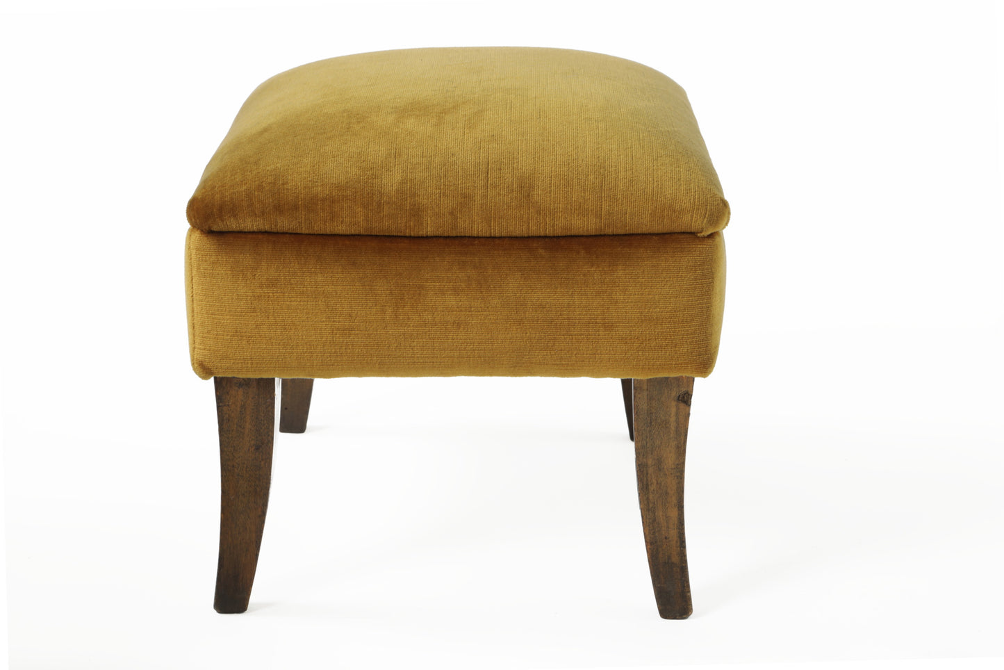 Coppia pouf anni 50 velluto giallo ocra