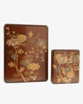 Pair of Korin-style maki-e lacquer Bunko and suzuribako boxes