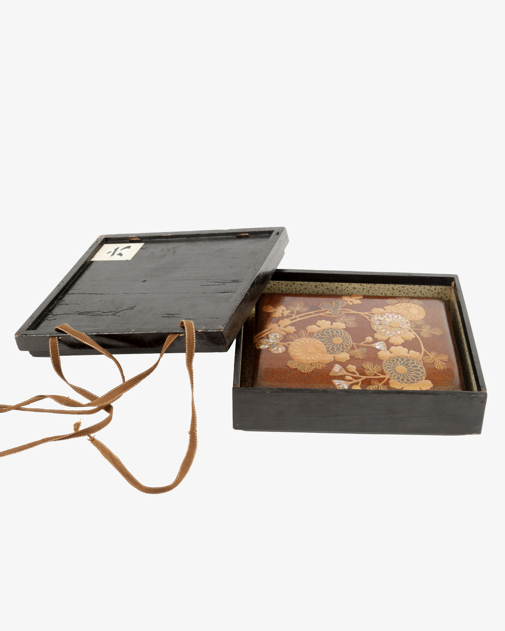 Pair of Korin-style maki-e lacquer Bunko and suzuribako boxes