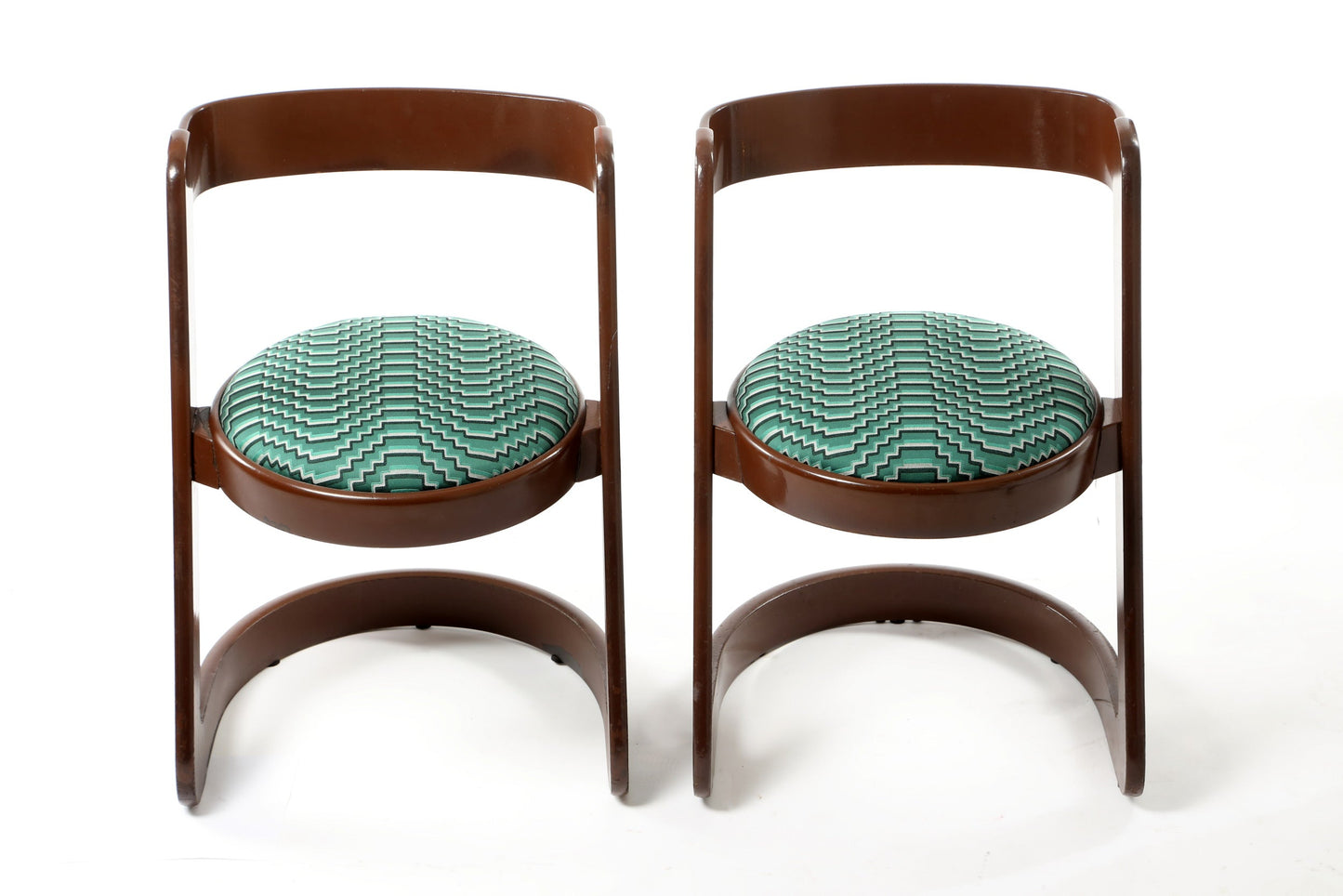 Pair of Willy Rizzo chairs in optical fabric