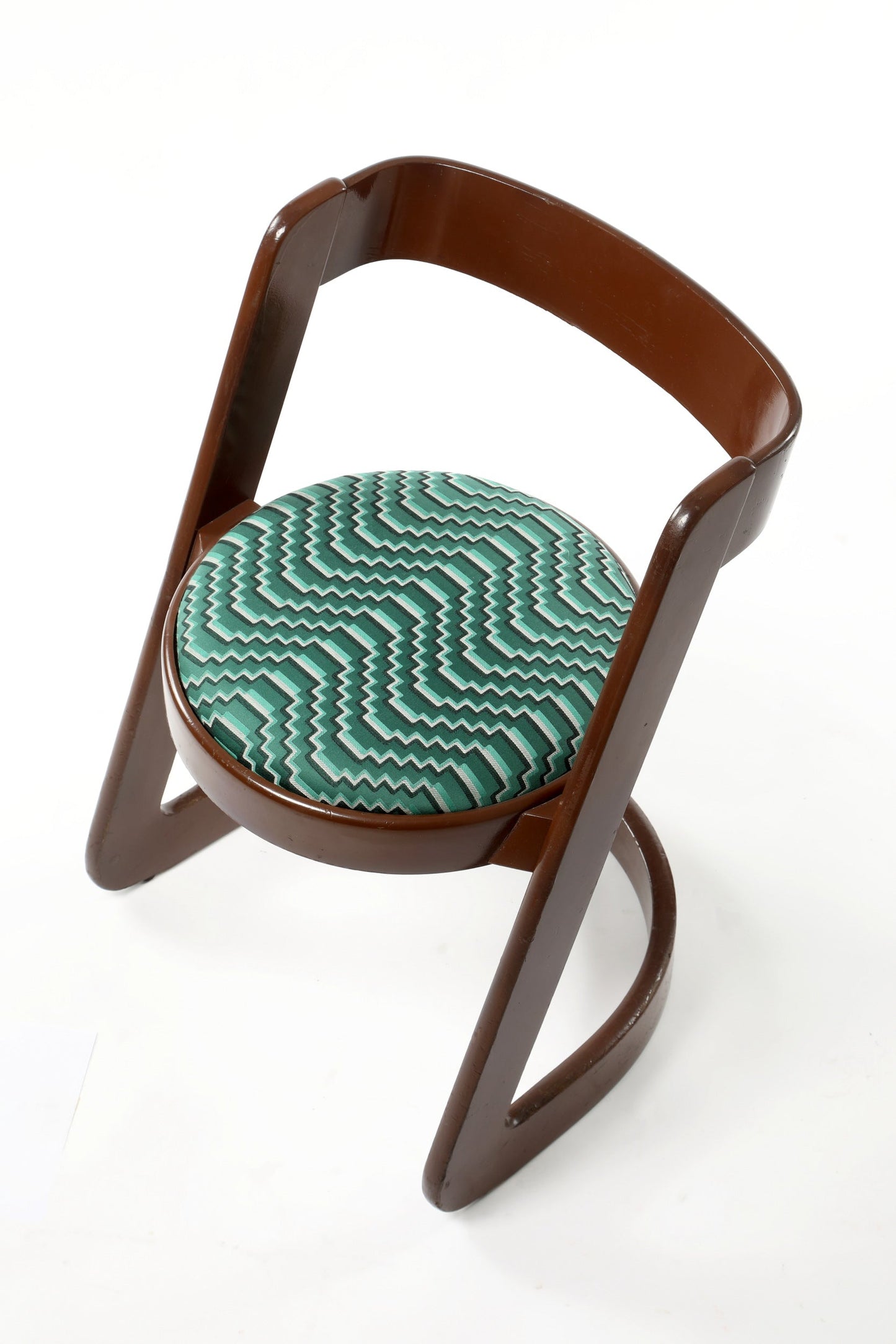 Pair of Willy Rizzo chairs in optical fabric