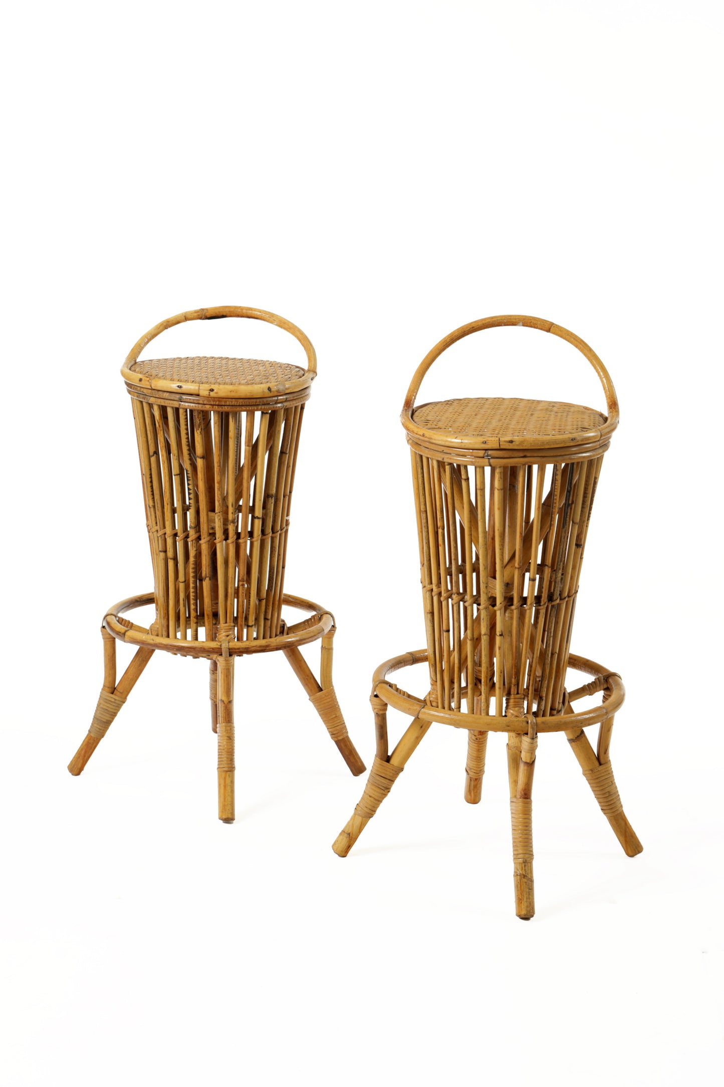 Pair of 1960s bar stools attributable to Tito Agnoli