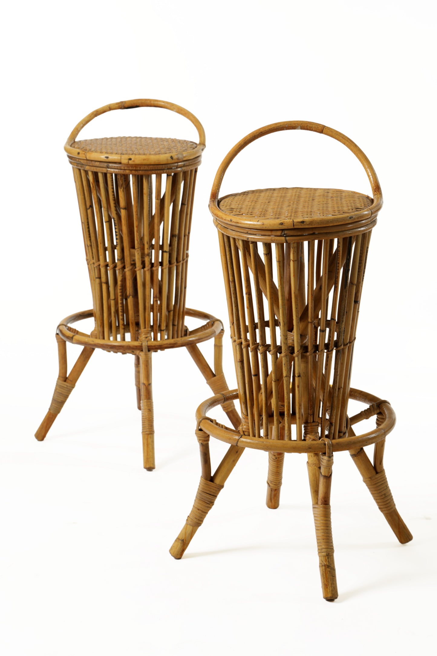 Pair of 1960s bar stools attributable to Tito Agnoli