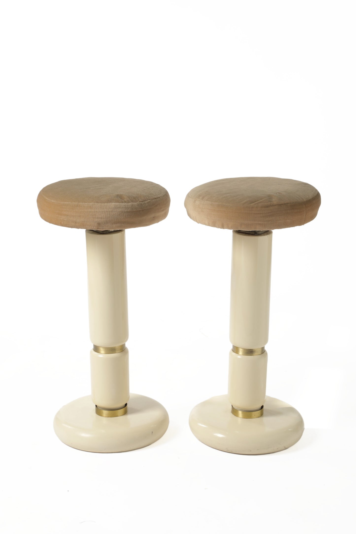 Pair of ivory lacquered stools from the 70s