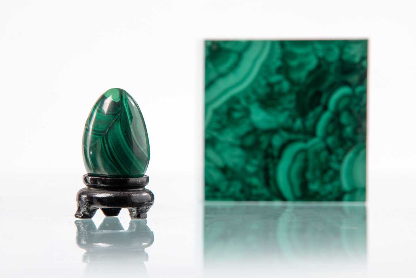 Pair of malachite ornaments