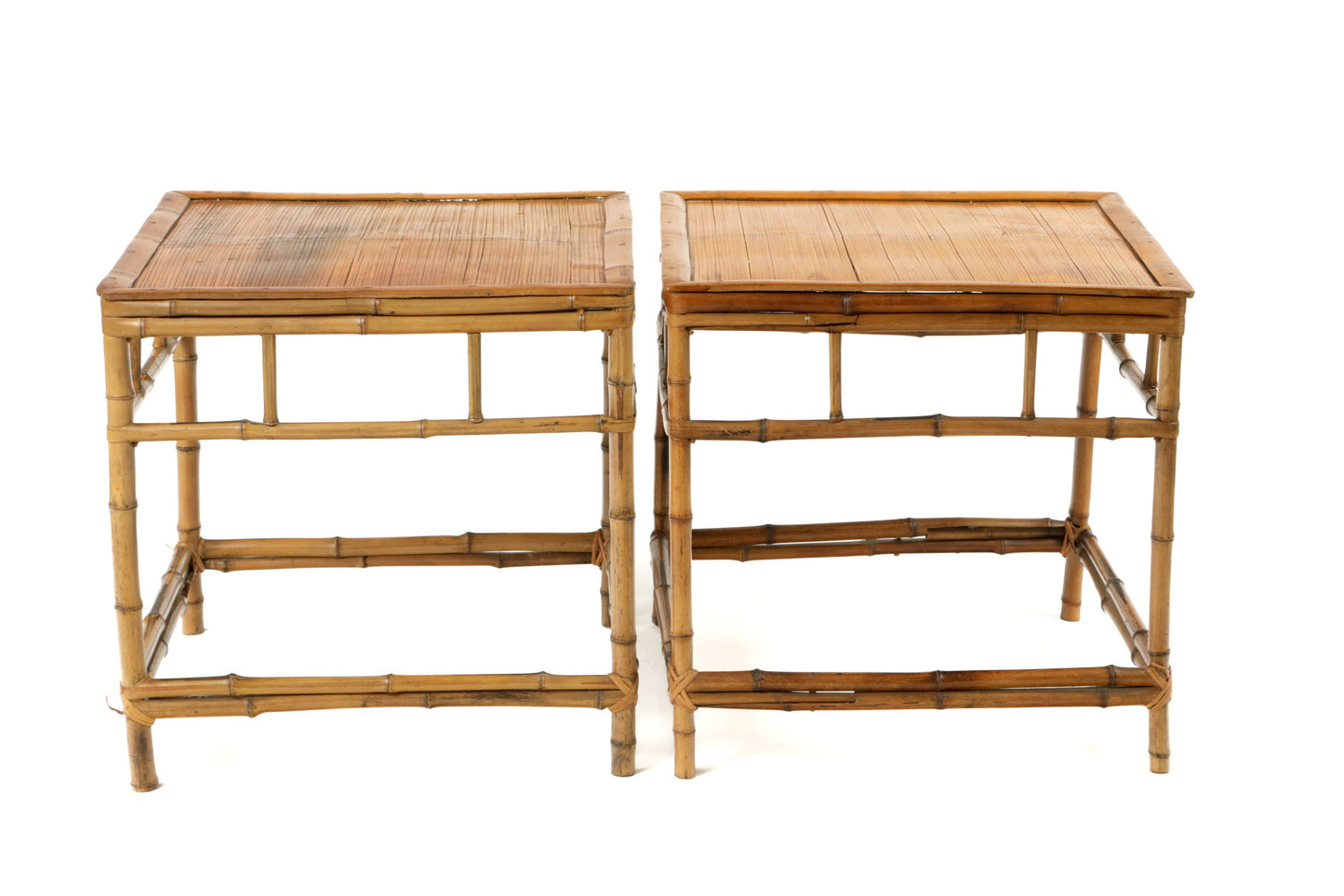 Pair of 60s bamboo tables