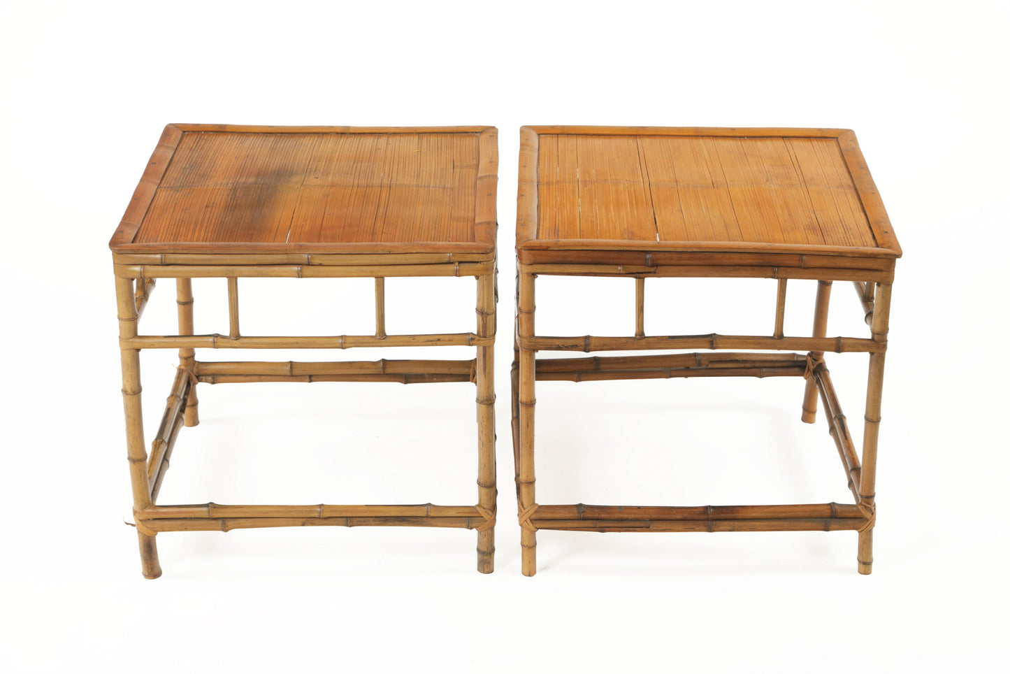 Pair of 60s bamboo tables