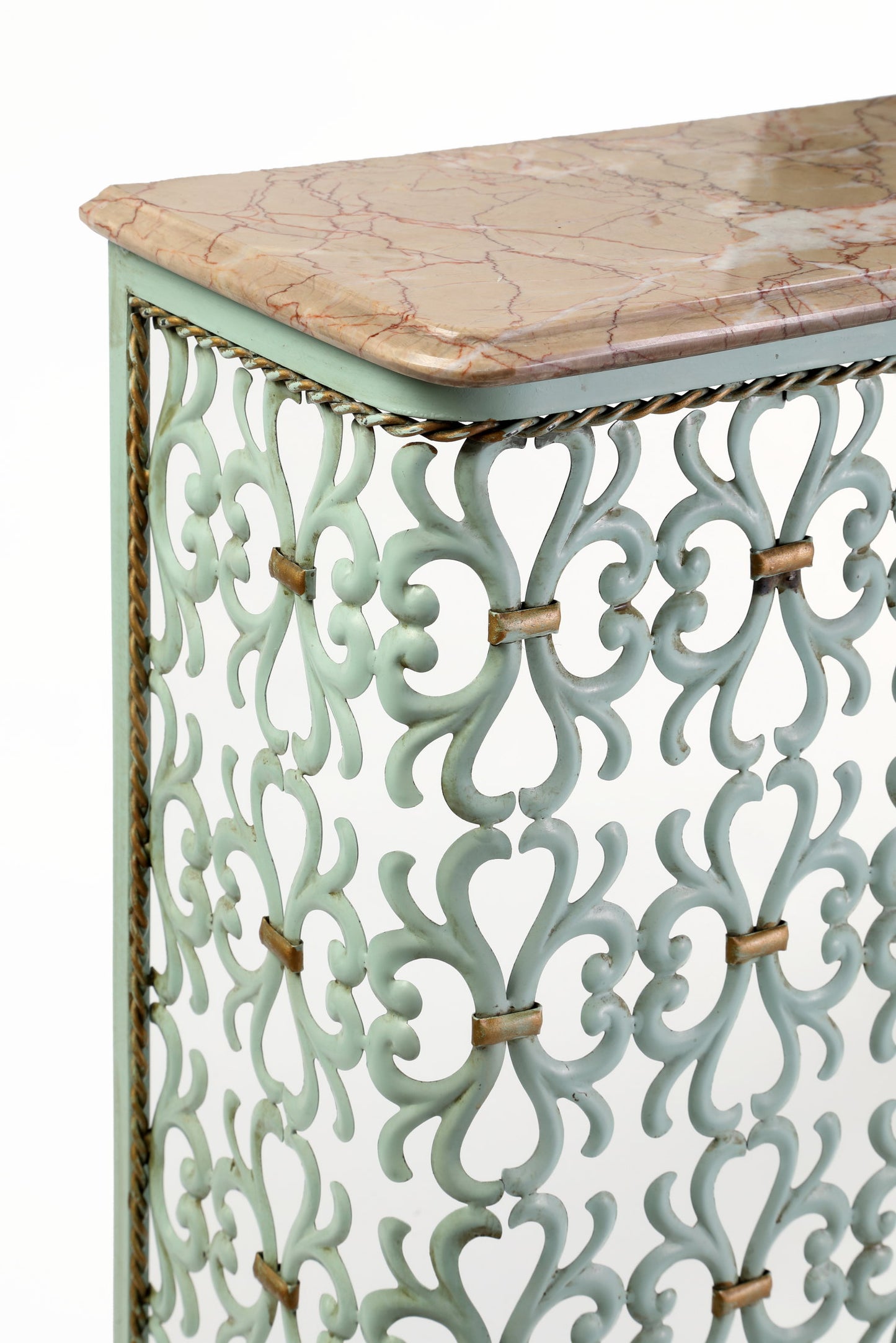 Radiator cover from the 50s light green marble top