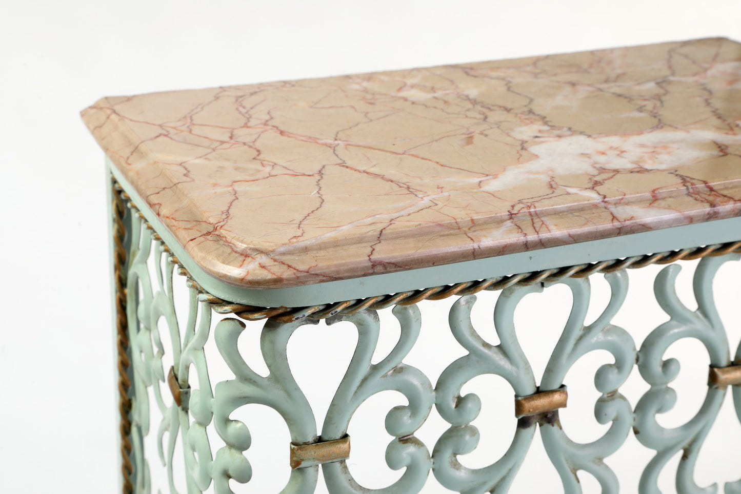 Radiator cover from the 50s light green marble top