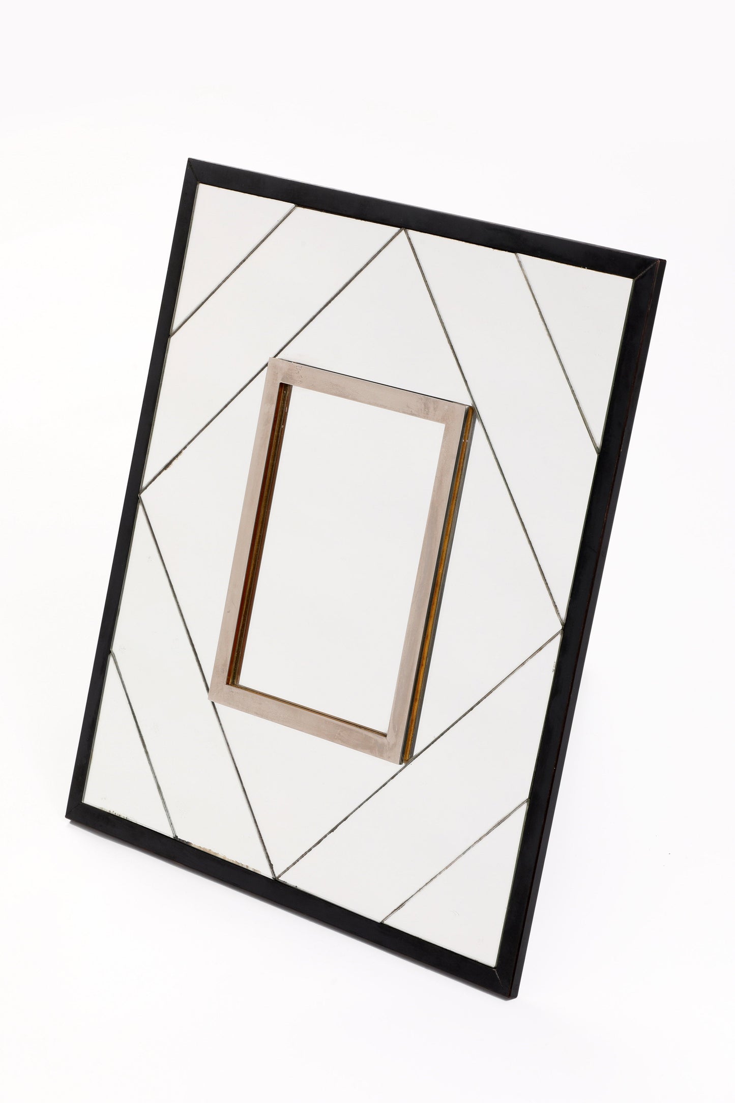 Mirrored frame from the 70s with diagonal lines