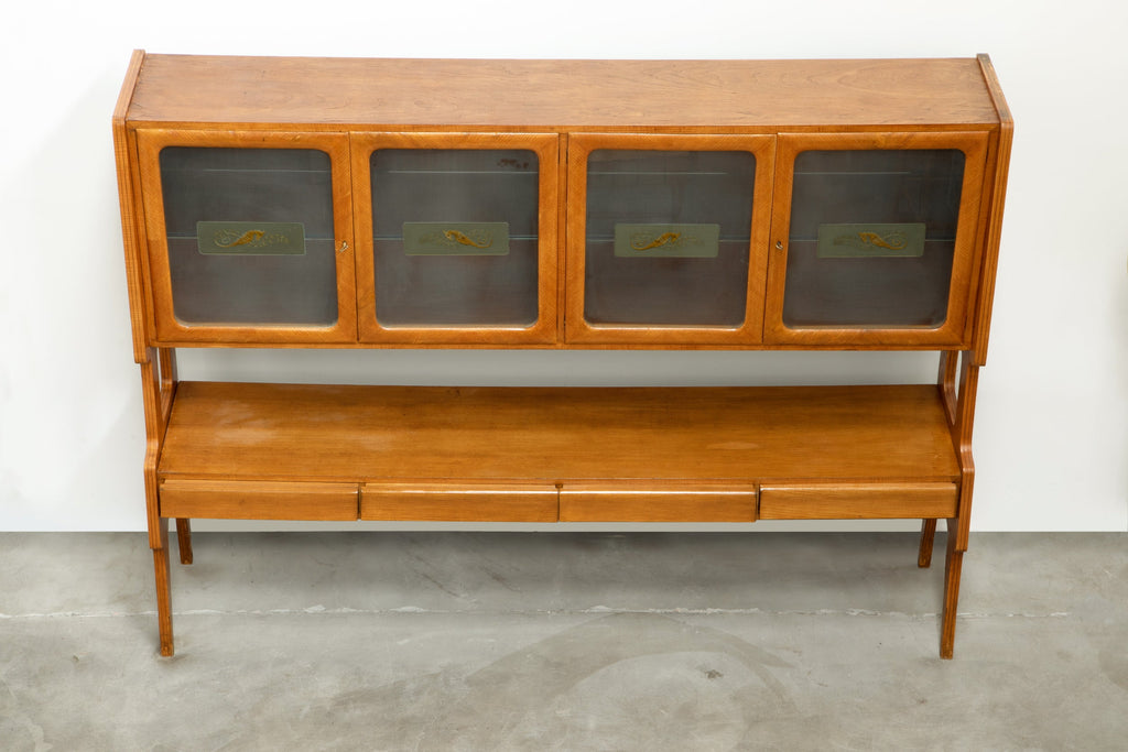 Credenza anni 60 in rovere chiaro