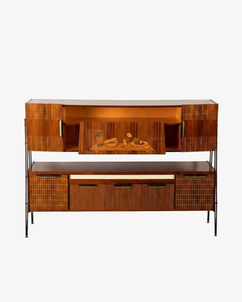Credenza formica anni 60 intarsiata