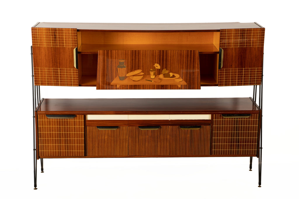 Credenza formica anni 60 intarsiata