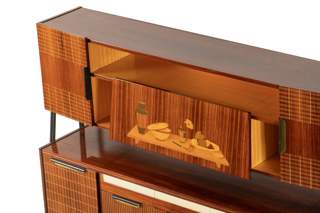 Credenza formica anni 60 intarsiata