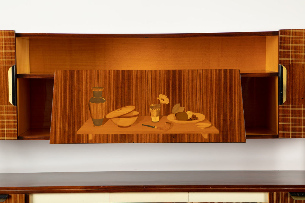 Credenza formica anni 60 intarsiata