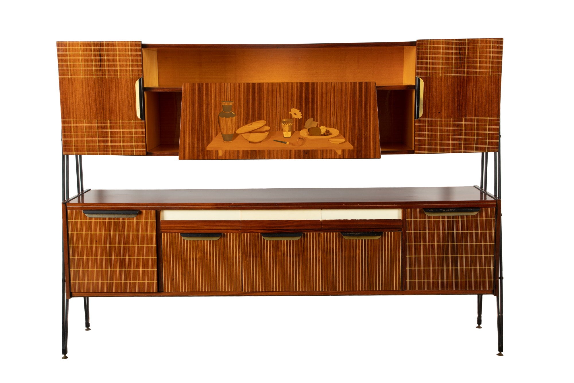 Credenza formica anni 60 intarsiata