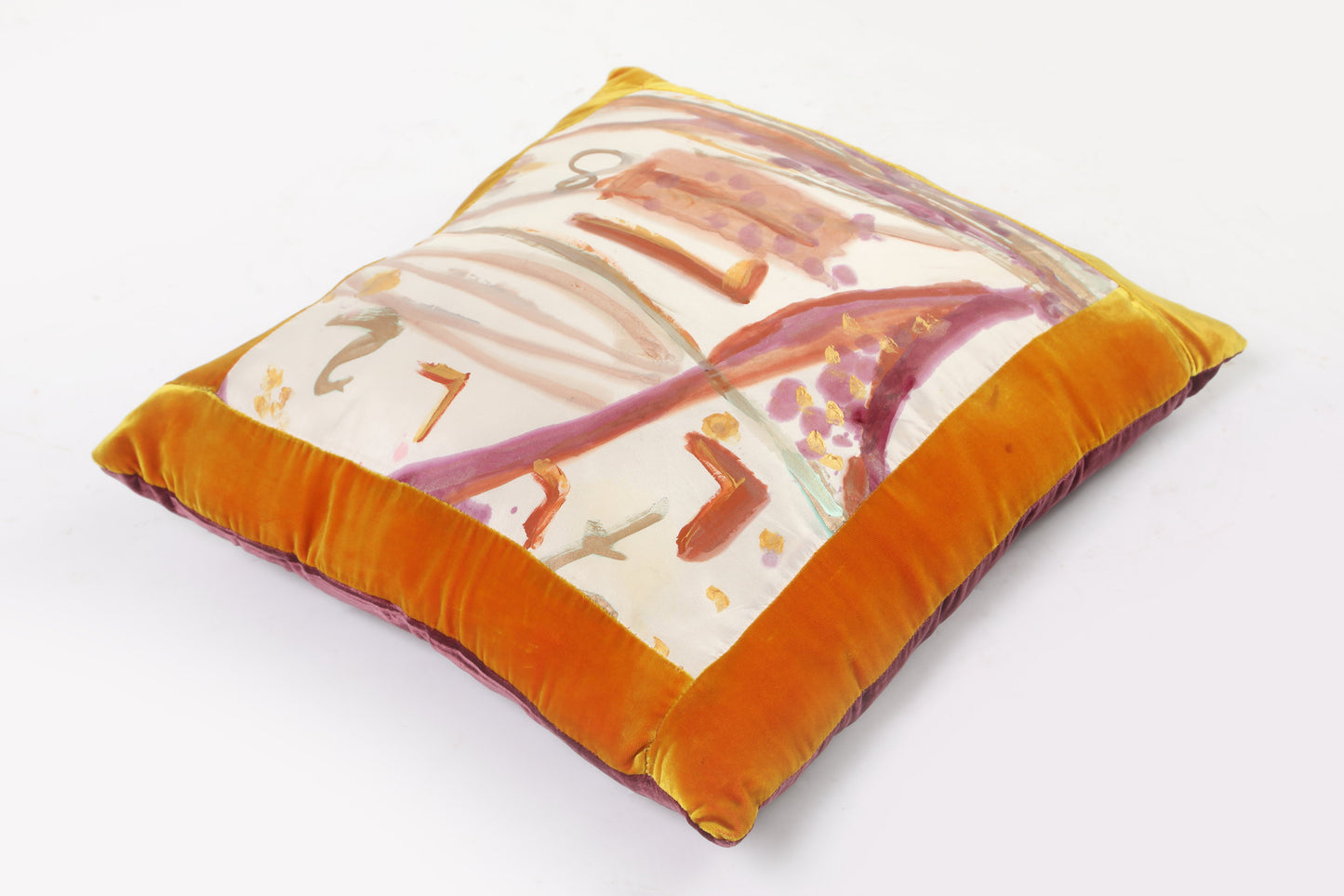 "Babele B" cushion hand painted Luisa Longo 2015