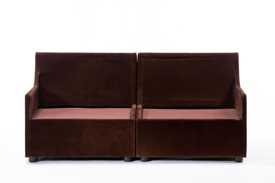 Beige and brown modular sofa from the 70s