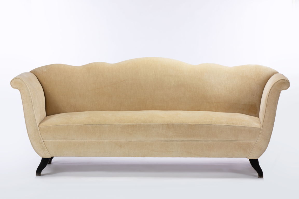 50s sofa in linen velvet