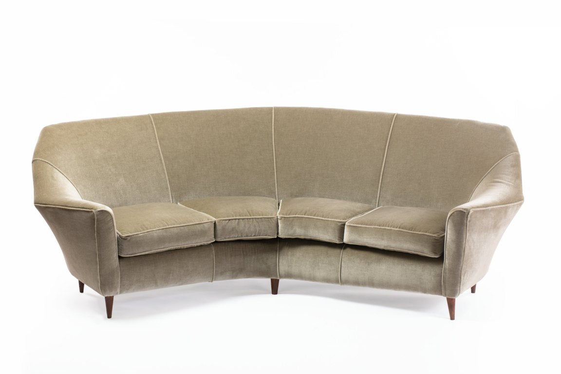 Four seater velvet sofa from the 50s