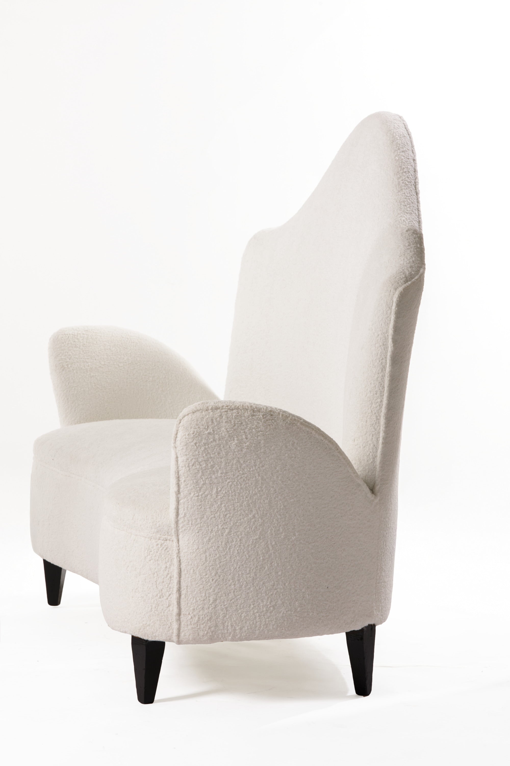 Two-seater bouclé sofa from the 60s