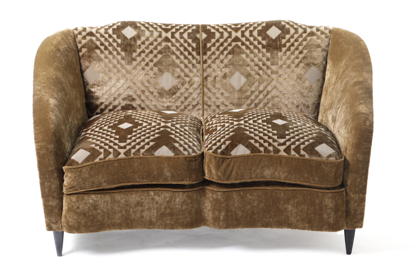 Two-seater sofa in devoré velvet