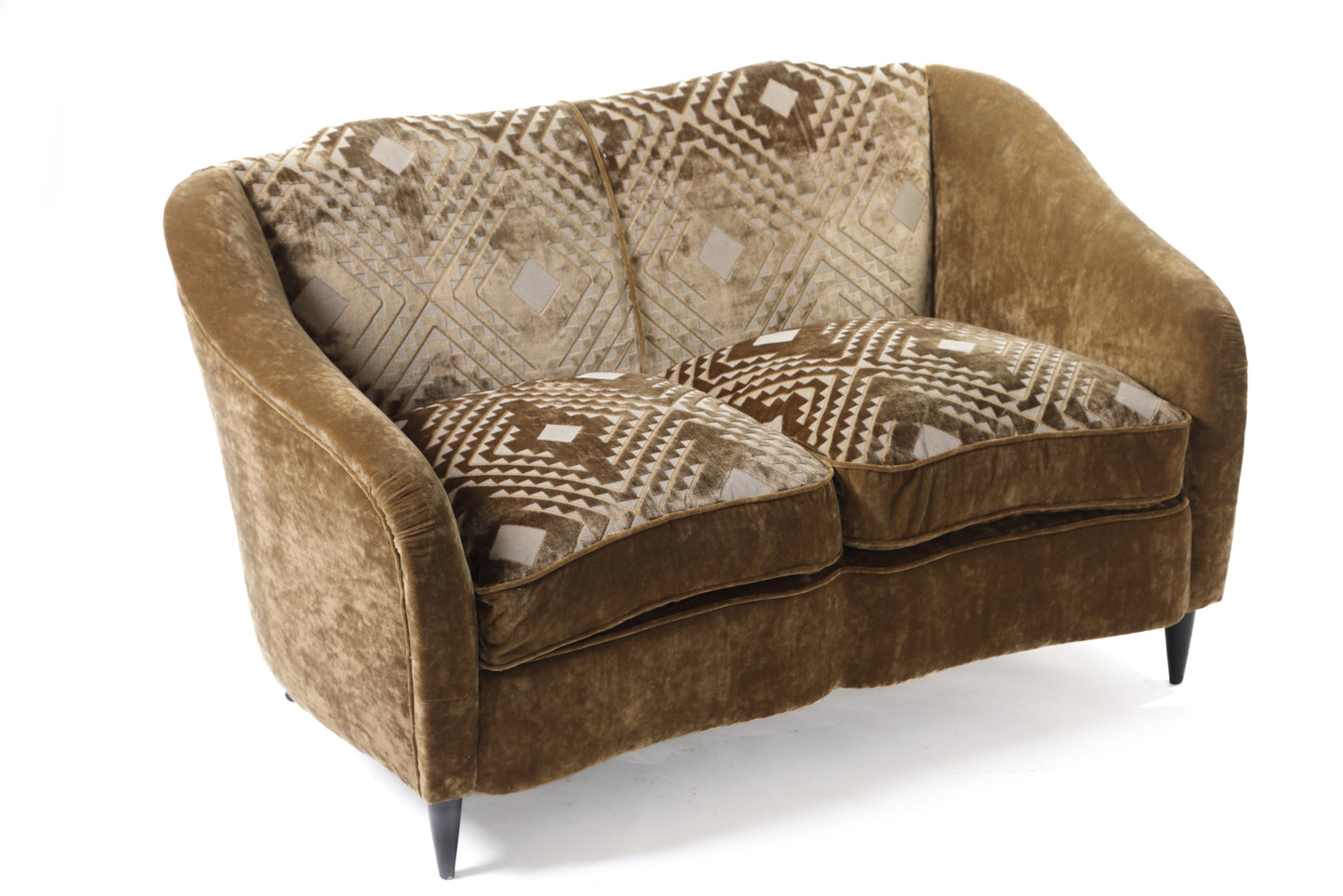 Two-seater sofa in devoré velvet