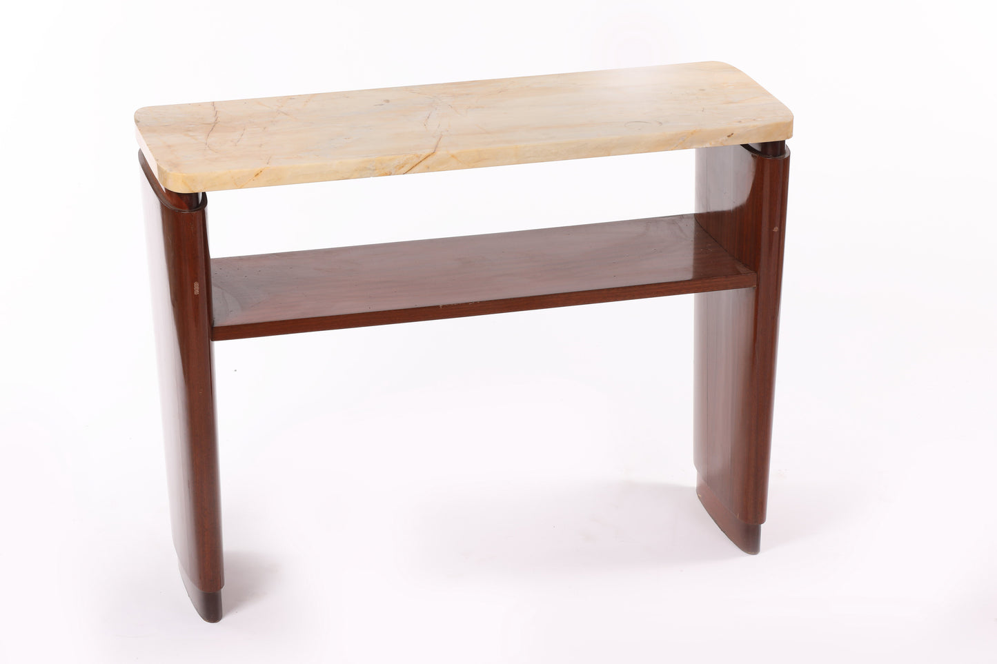 Rosewood and marble console from the 1950s