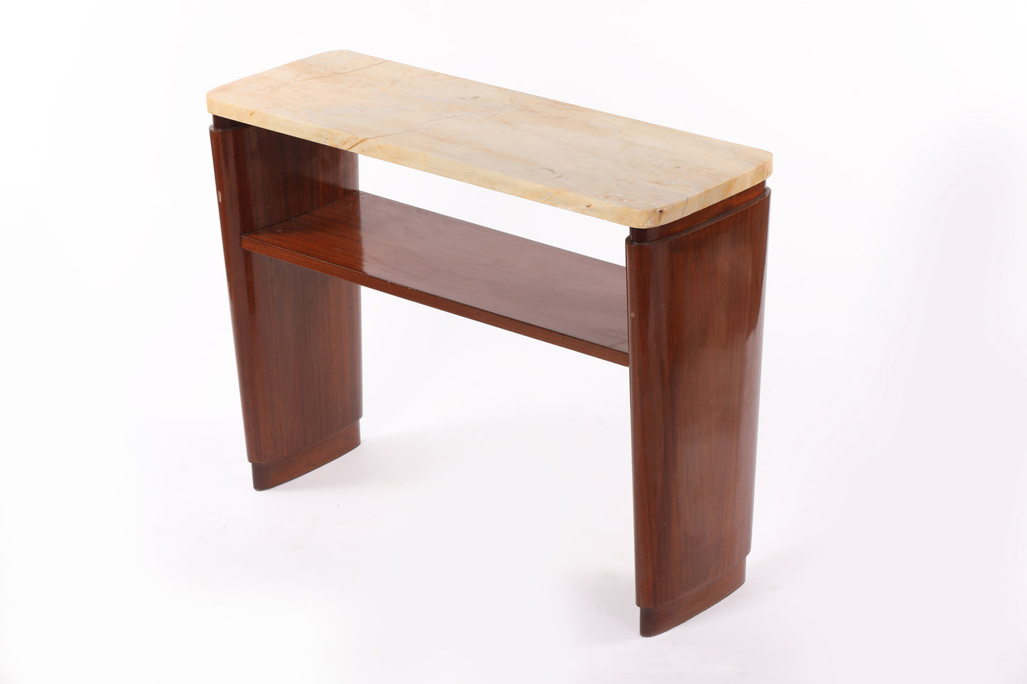 Rosewood and marble console from the 1950s