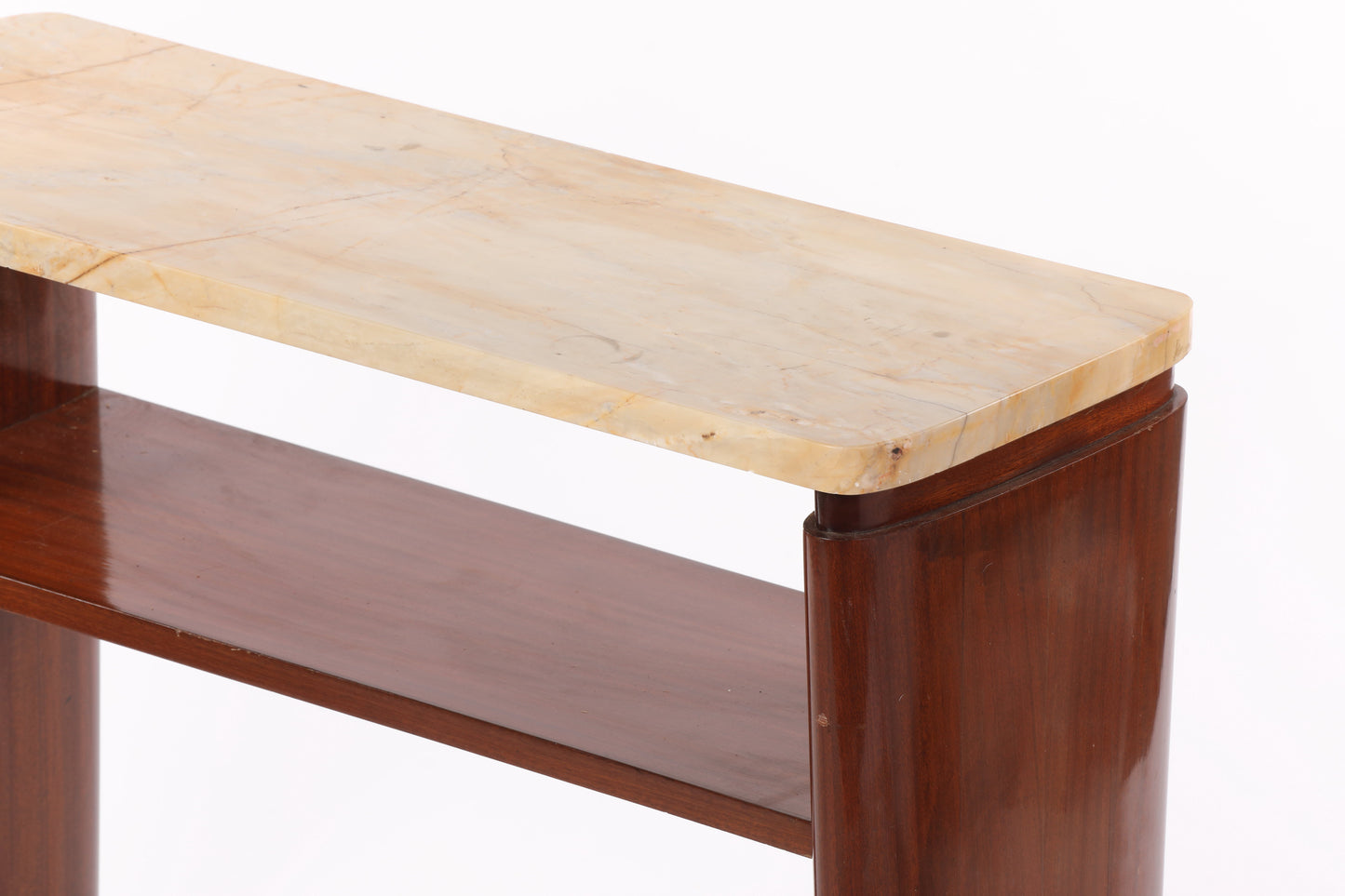 Rosewood and marble console from the 1950s