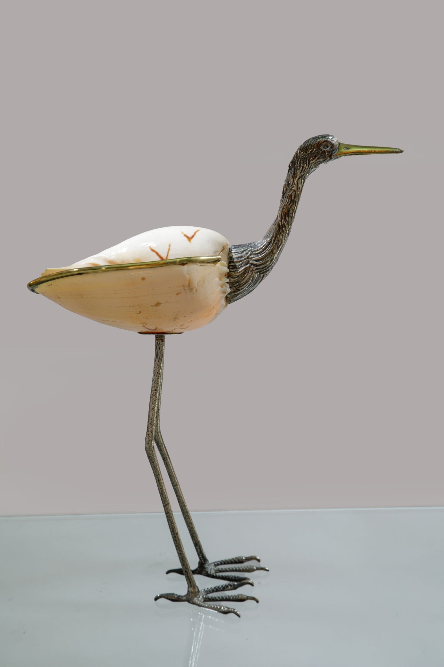 Fenicottero in conchiglia anni 70