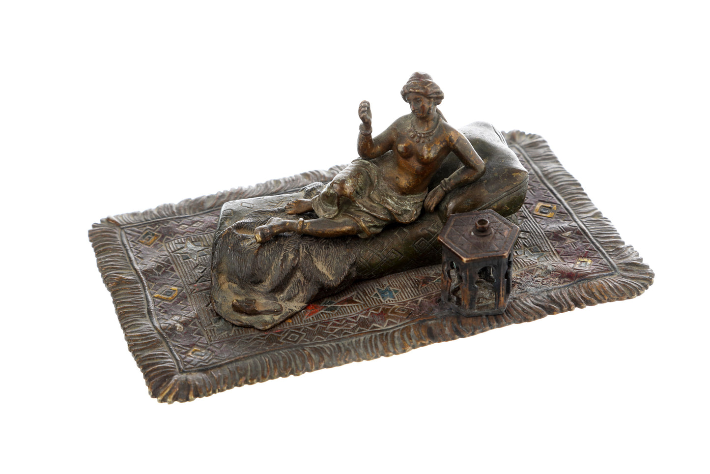 Woman figure on bronze carpet