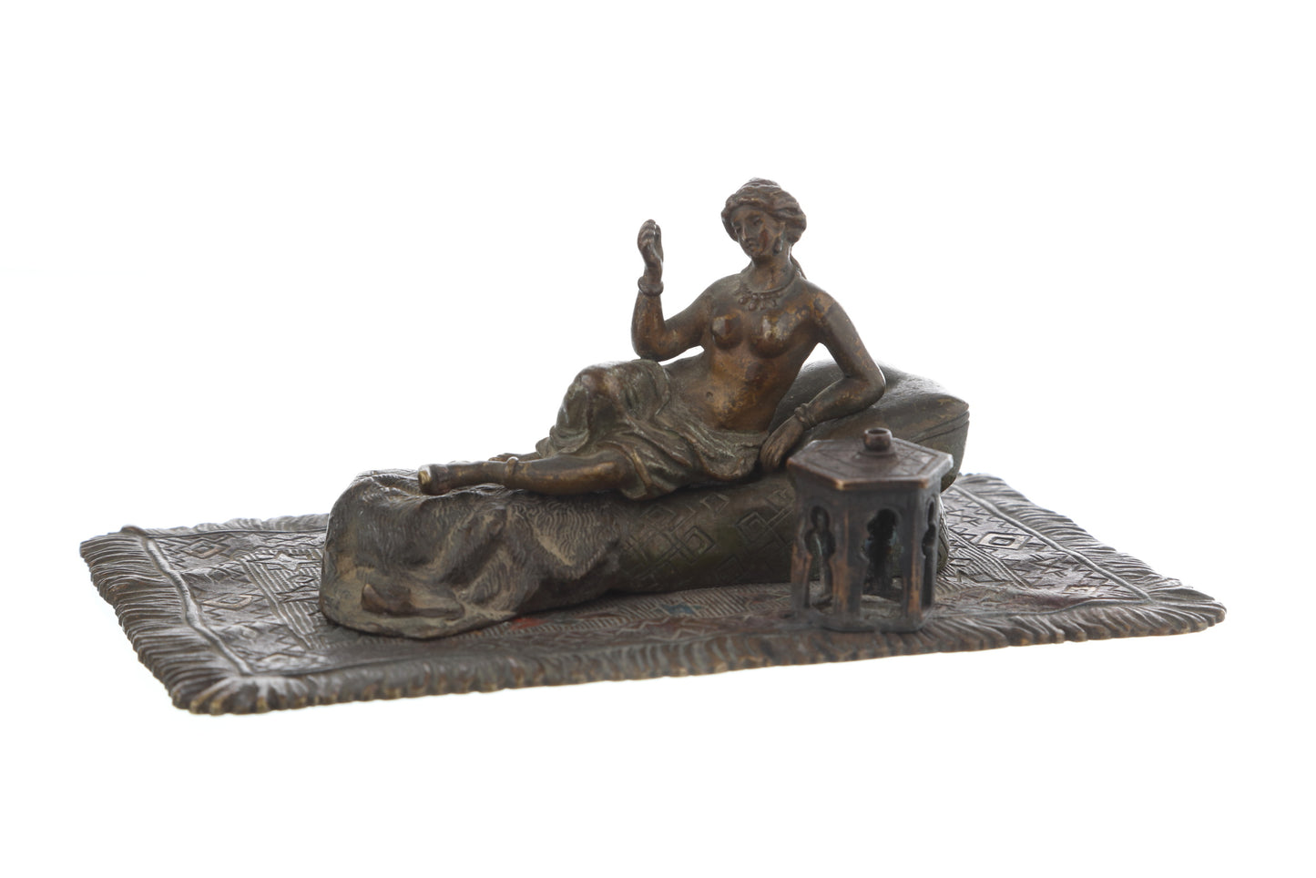 Woman figure on bronze carpet