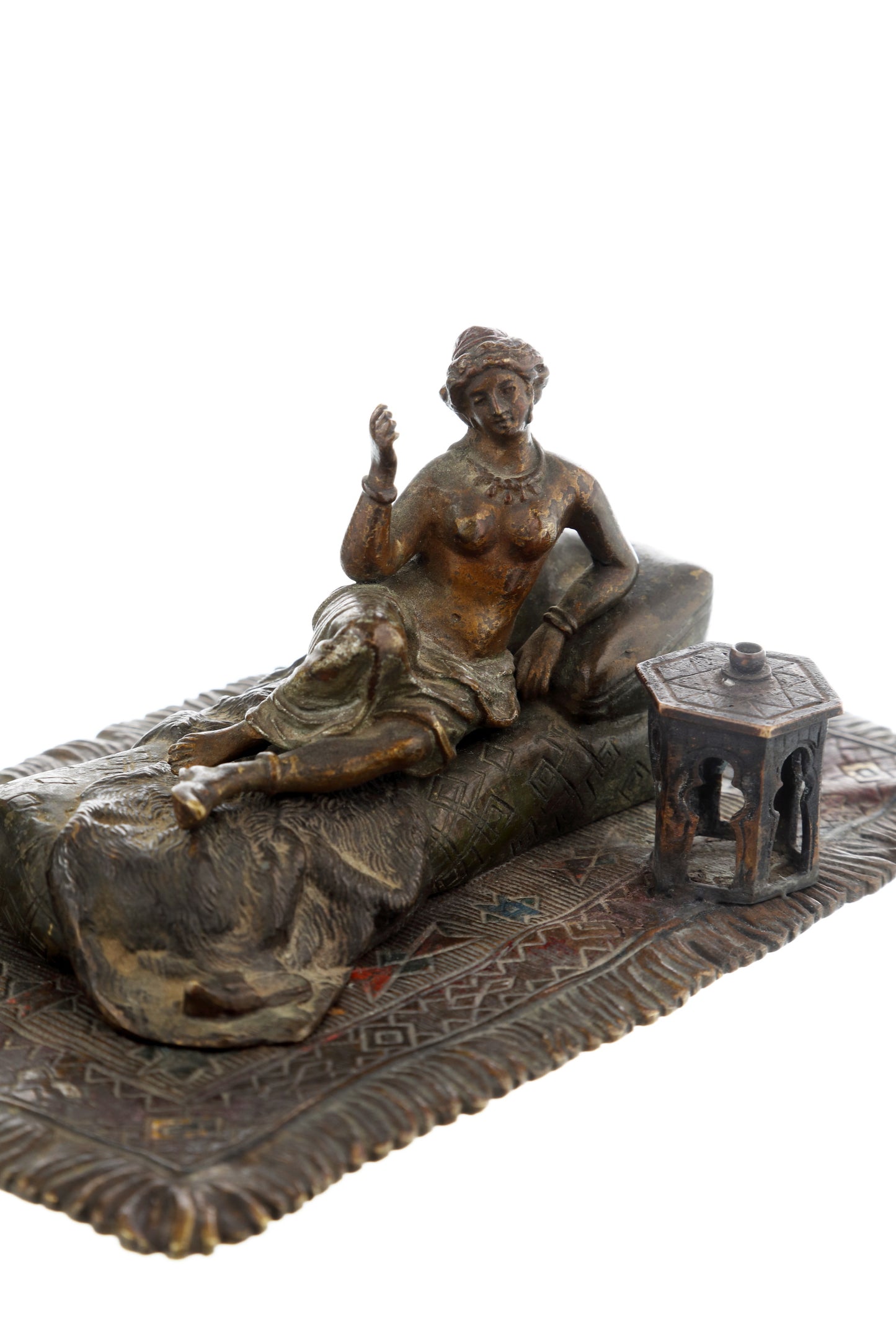 Woman figure on bronze carpet