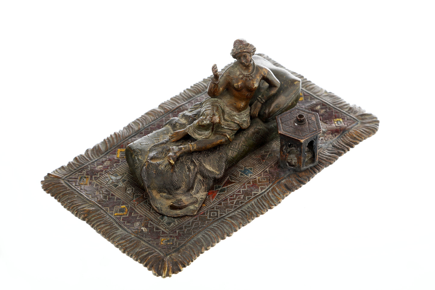 Woman figure on bronze carpet