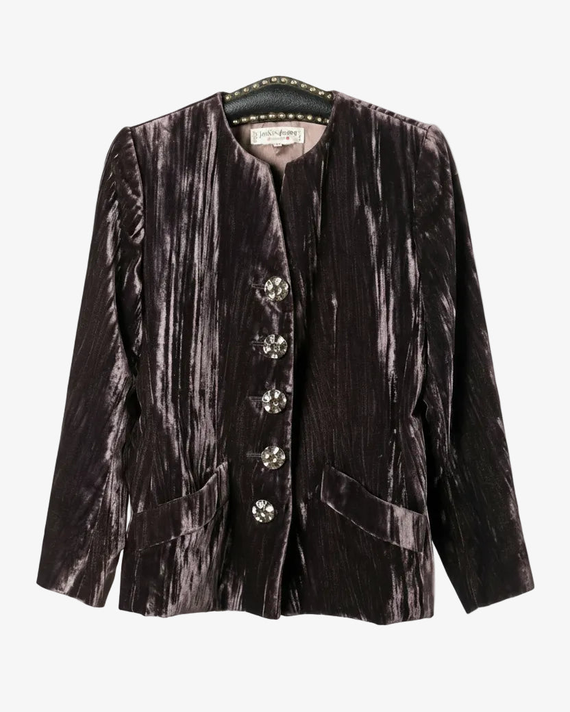 Yves Saint Laurent jacket in 80s mauve slub velvet