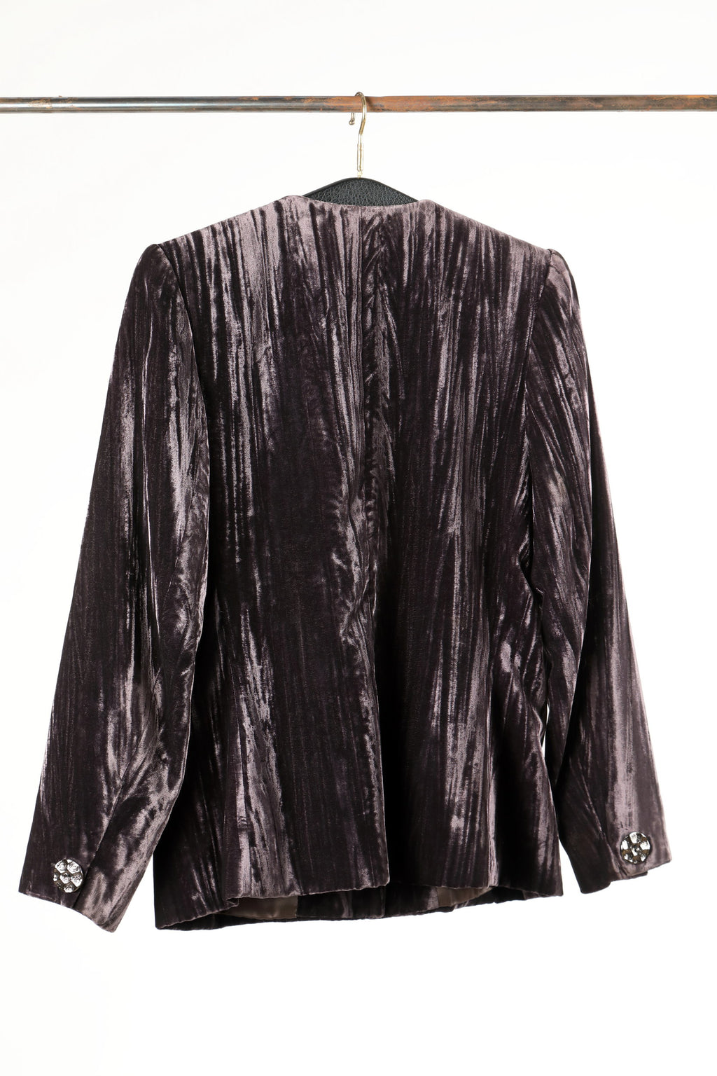 Yves Saint Laurent jacket in 80s mauve slub velvet