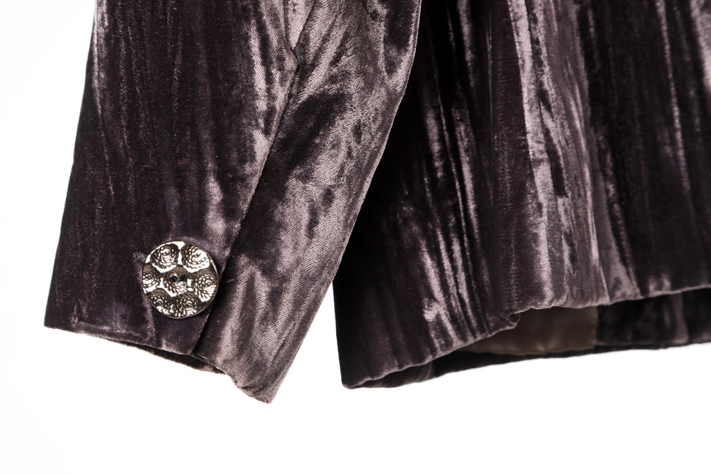 Yves Saint Laurent jacket in 80s mauve slub velvet
