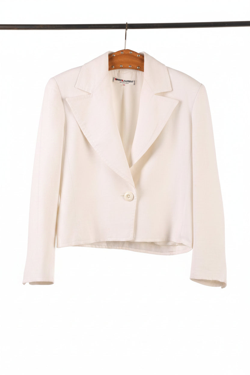 Giacca a un petto lino saint Laurent rive gauche anni 80