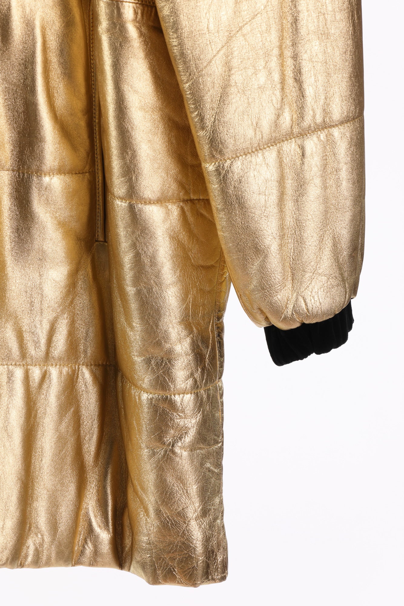 Yves Saint Laurent Rive Gauche gold leather jacket
