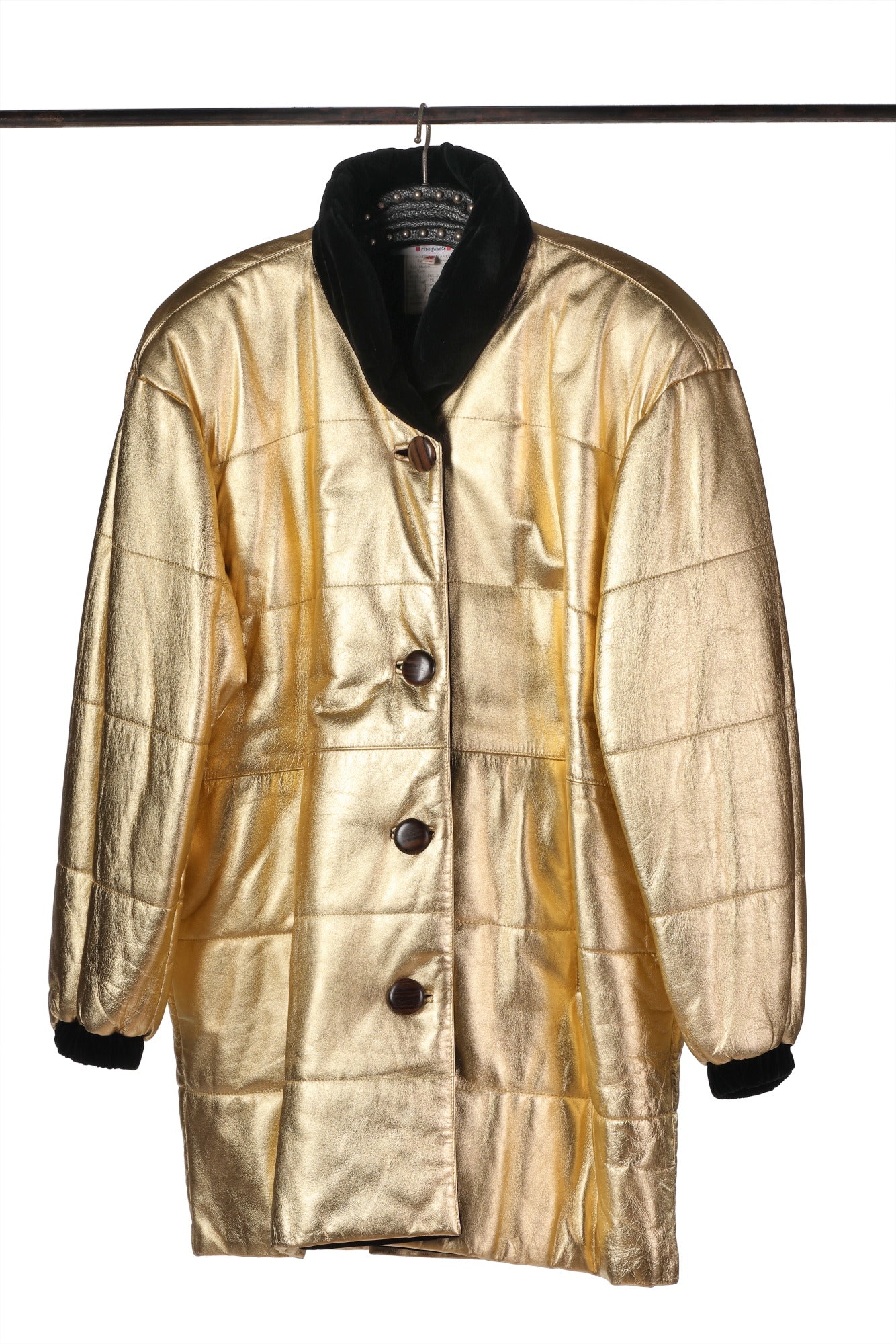 Yves Saint Laurent Rive Gauche gold leather jacket