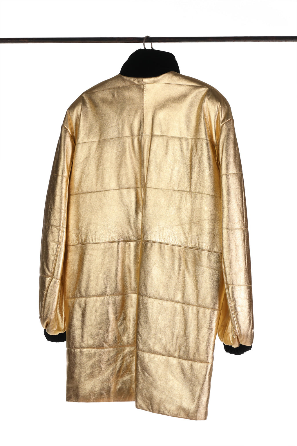 Yves Saint Laurent Rive Gauche gold leather jacket